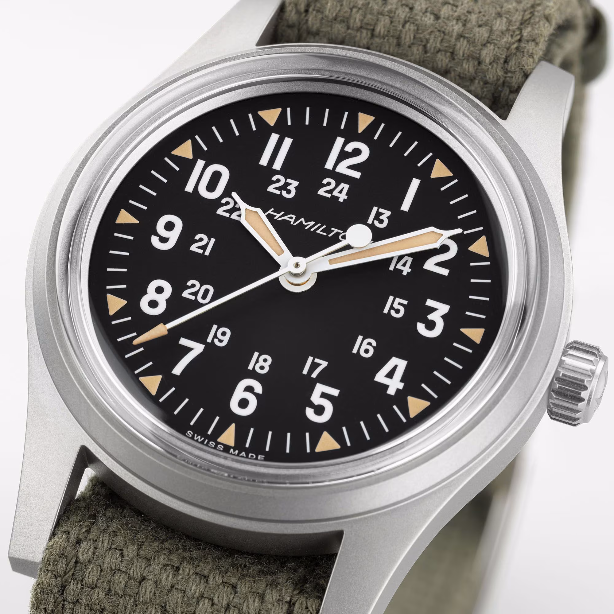 Hamilton Khaki Field Mechanical 36 mm, manual winding, textile strap, 80-hour power reserve men's watch H69399930