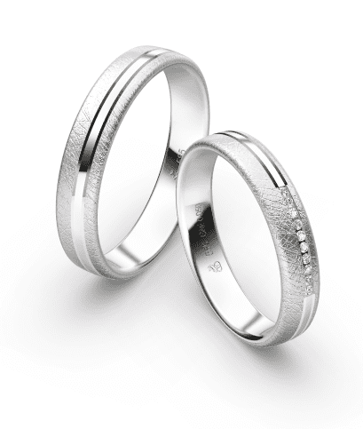 First Individual Love 3D White – Two pair of wedding rings Rauschmayer 72-04044 / 73-04044