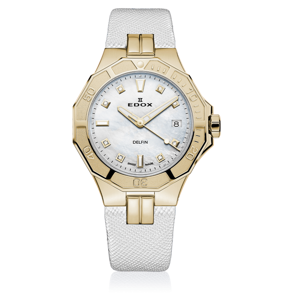 Edox Delfin Diver Date Lady Women's Watch 53020 37JC NADD