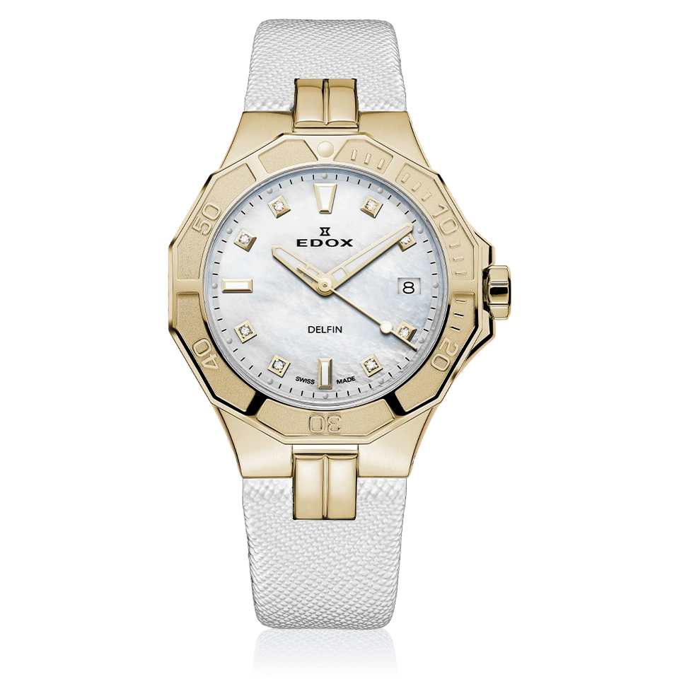 Edox Delfin Diver Date Lady Women's Watch 53020 37JC NADD
