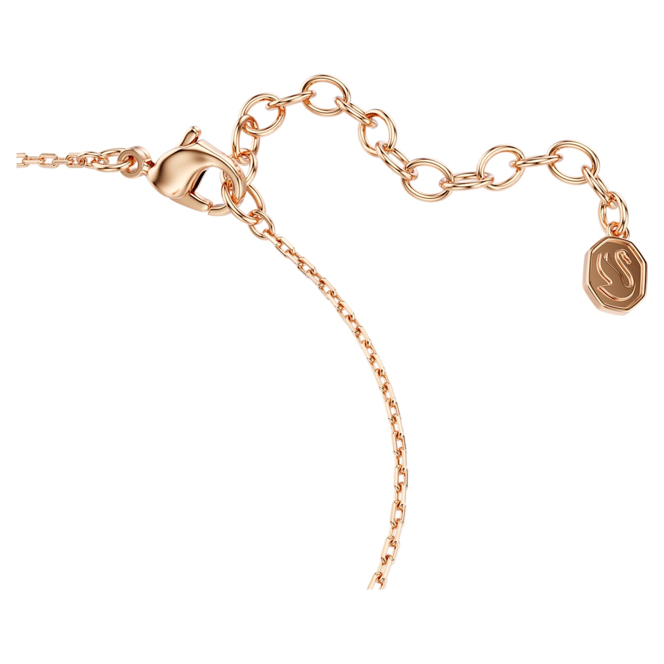 Swarovski Swan Bracelet, various cuts, swan, white, rose gold alloy layer
