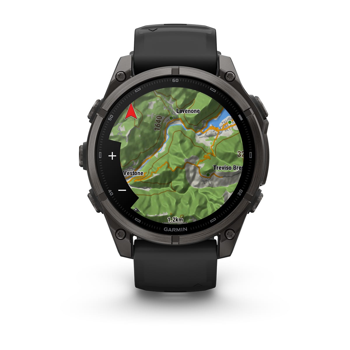 Garmin fēnix® 9 - 47 mm AMOLED Sapphire Black/Carbon Gray DLC Titanium with Black Silicone Band 010-04762-11
