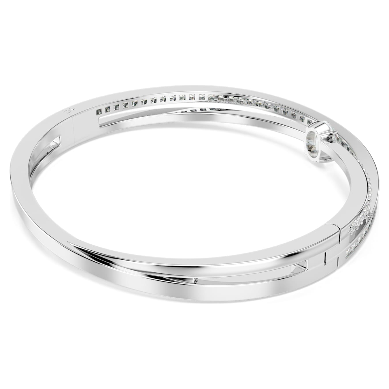 Swarovski Hyperbola Armreif Verschiedene Schliffe, Weiß, Rhodiniert
