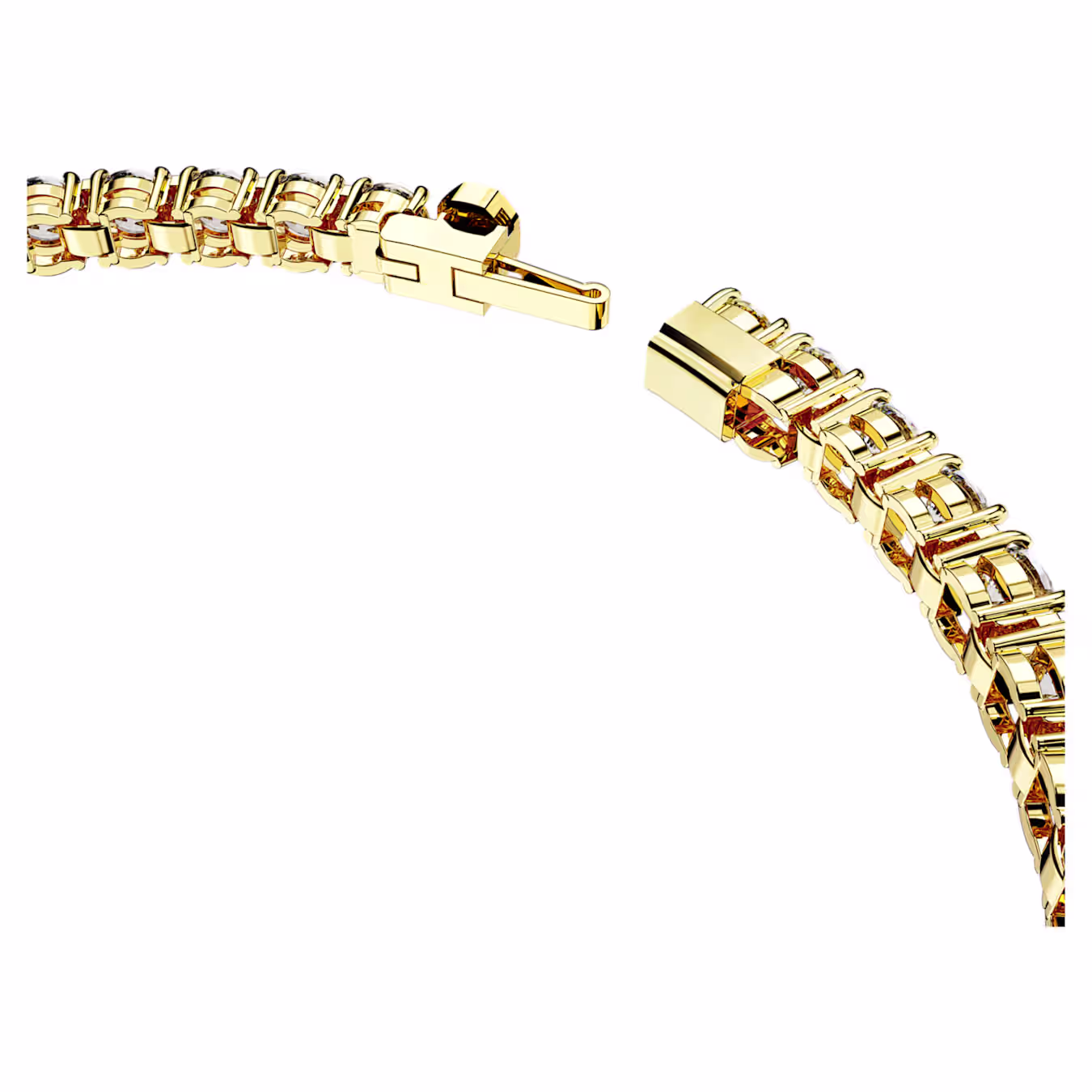 Swarovski Matrix Tennis Bracelet, Round Cut, White, Gold Alloy Layer