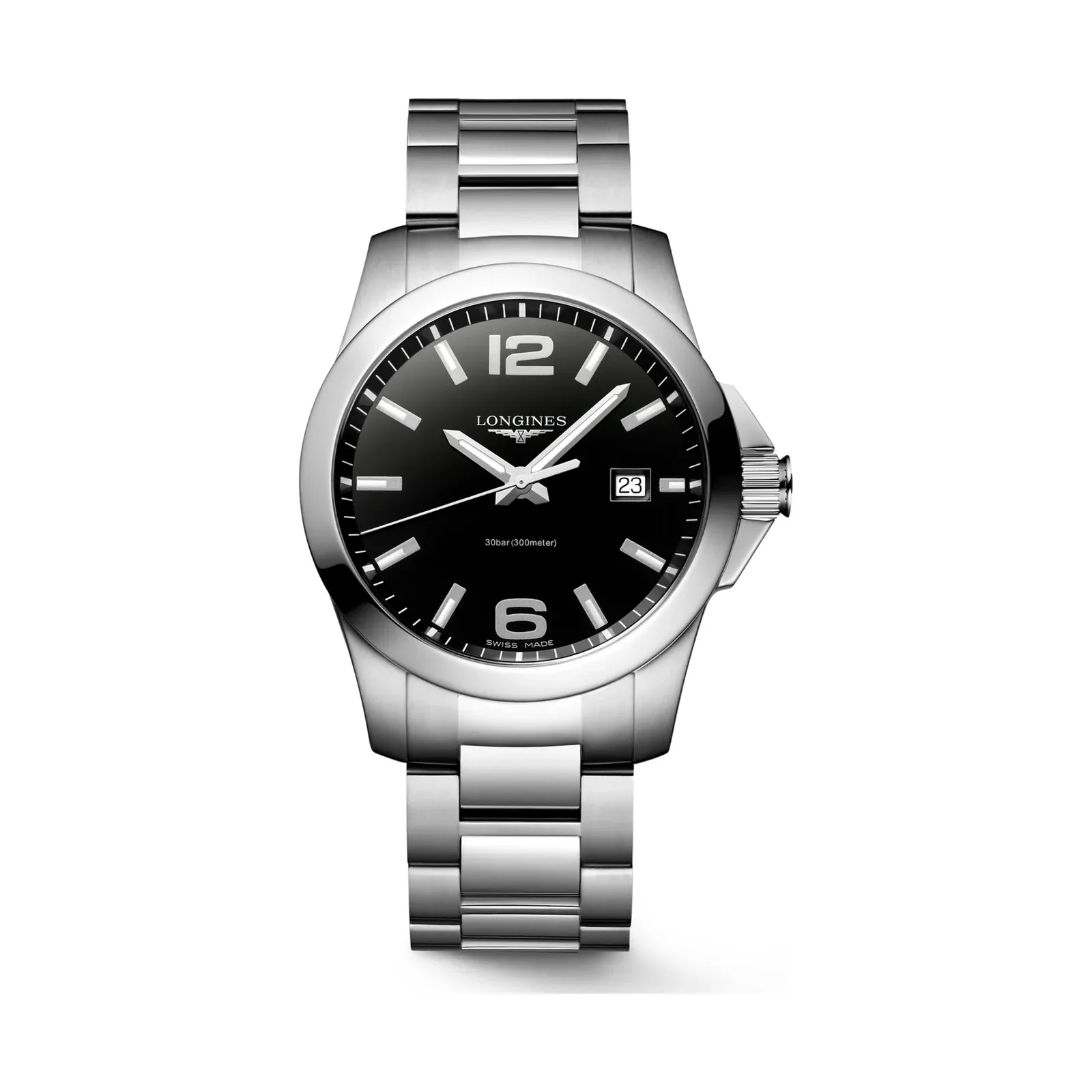 Longines Conquest Schwarz steel bracelet 41 mm Men’s Watch L3.759.4.58.6