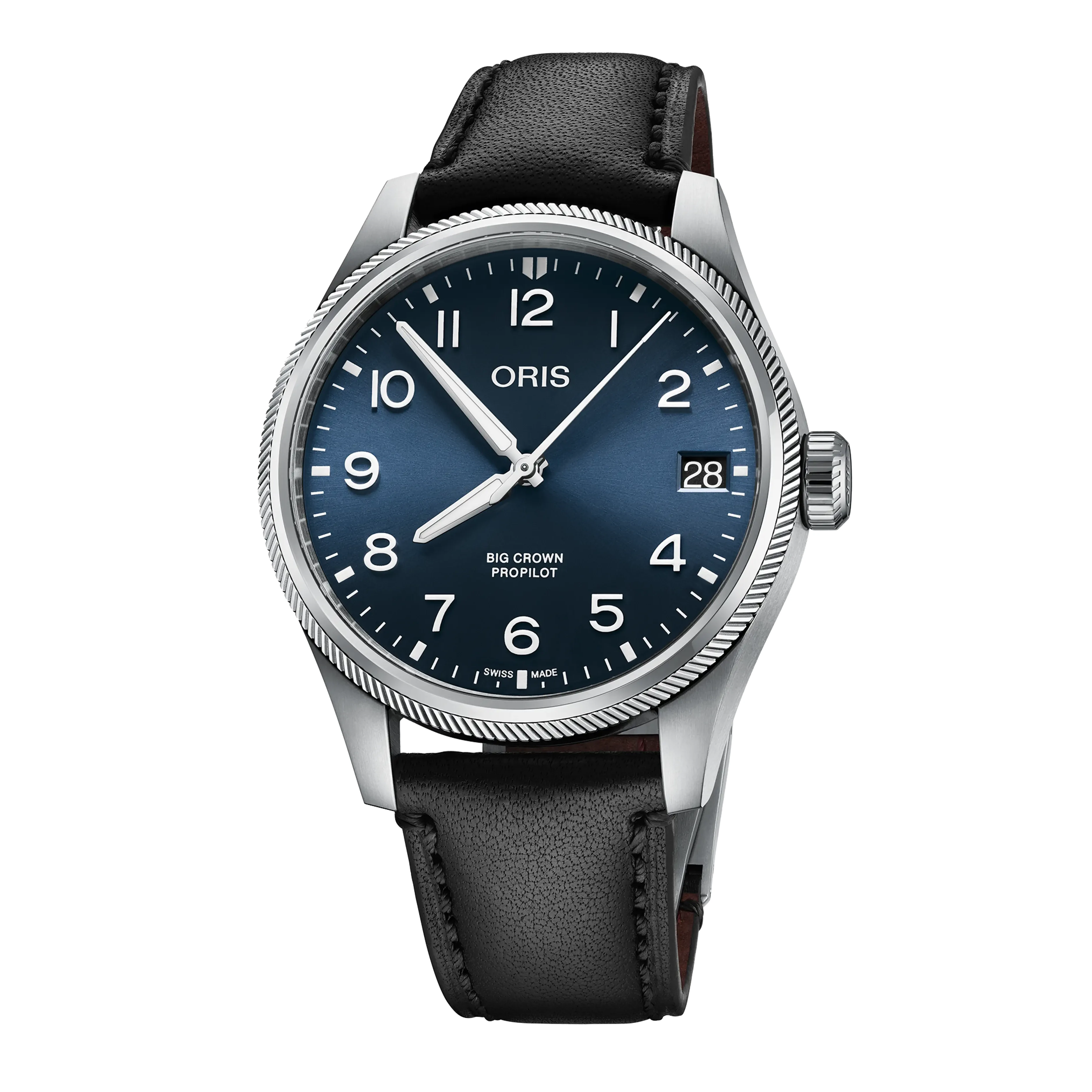 Oris Big Crown ProPilot Big Date 41mm, leather strap, automatic watch, blue men's watch 01 751 7761 4065-07 6 ​​20 08LC