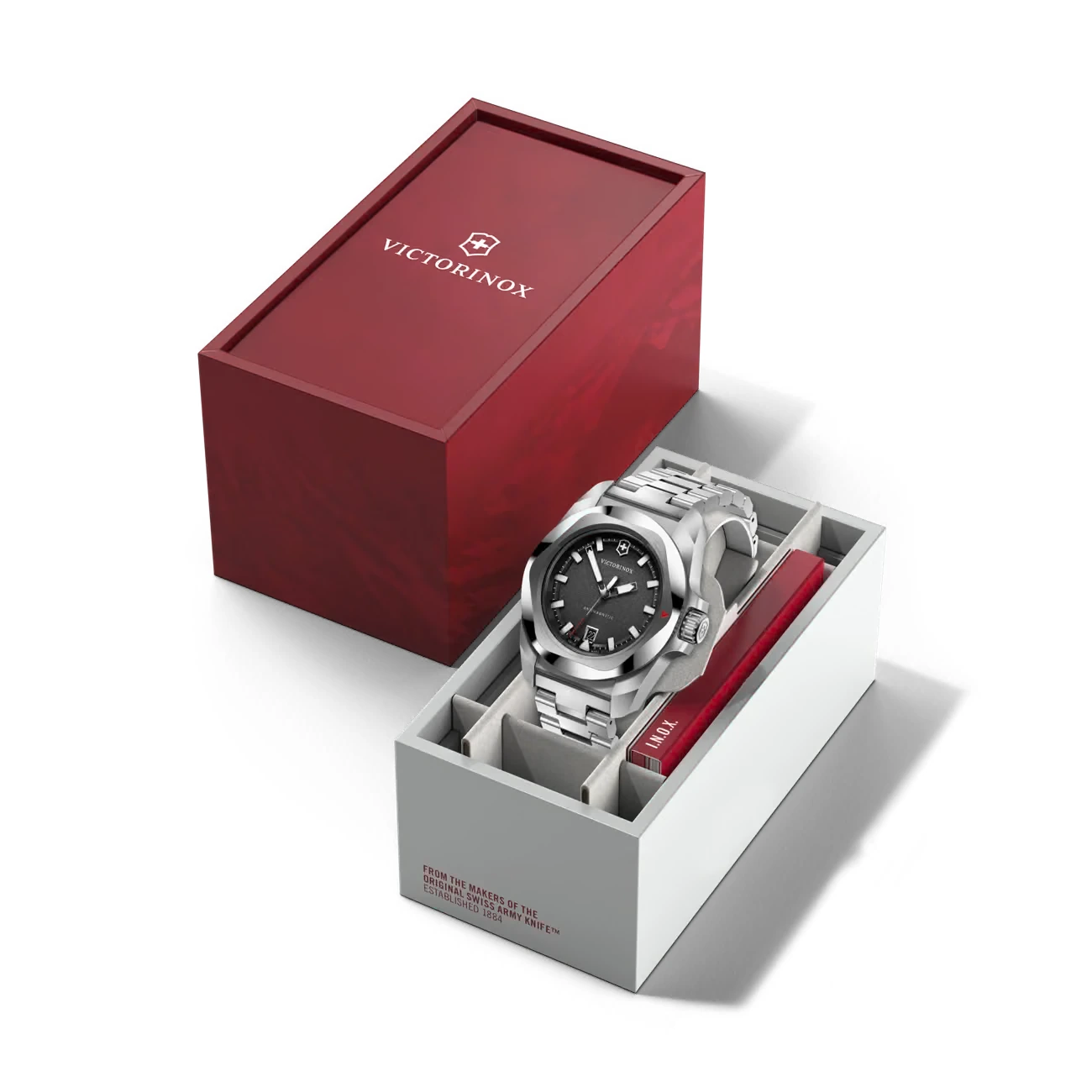 Victorinox I.N.O.X. Quartz, stainless steel, black, 41mm men's watch 242030
