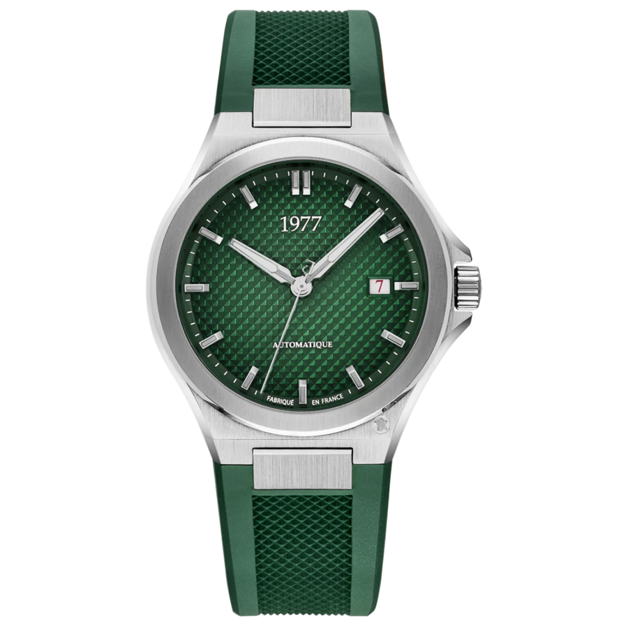 1977 ARSENE Automatik, 41 mm, Zifferblatt Grün, Kautschukband FKM Grün, Men's Watch 1977P02177