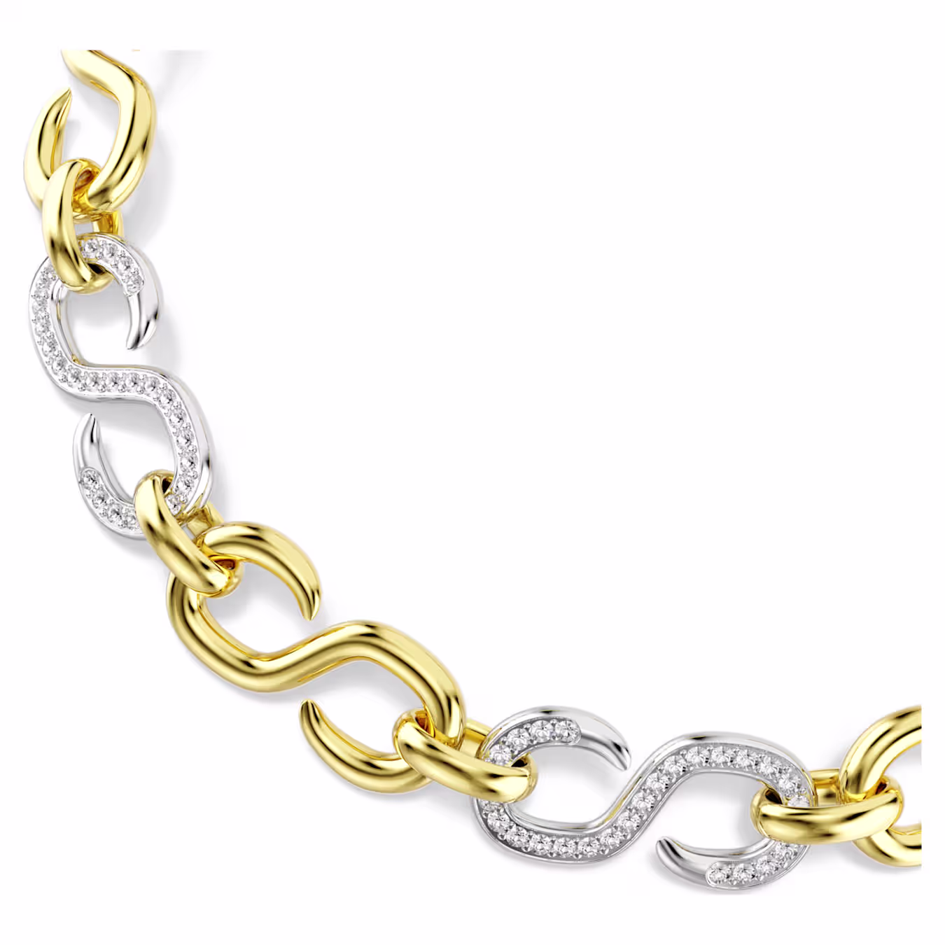 Swarovski Dextera necklace, round cut, chain, white, metal mix