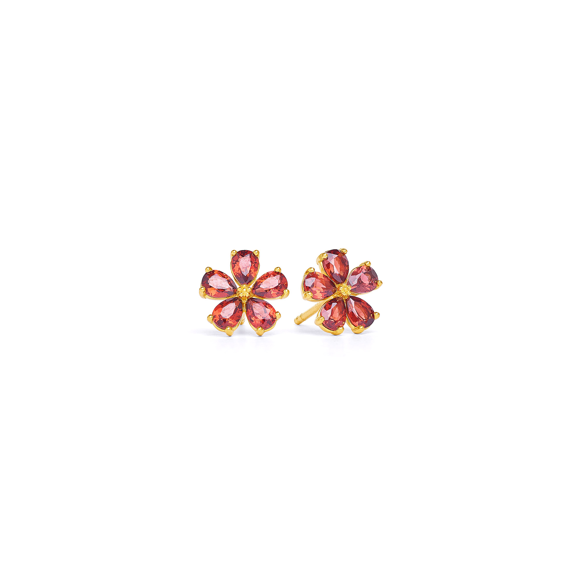 Bernd Wolf Steck Marga Design Line Flowertimes, Flower, Garnet, 10mm