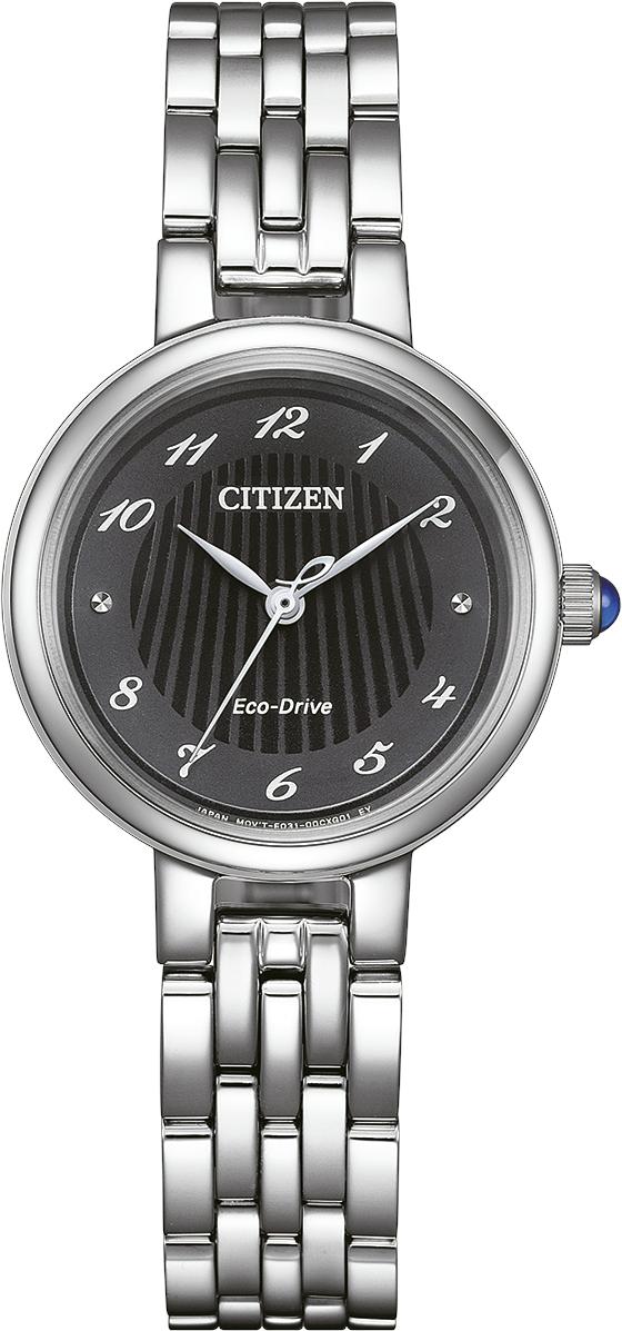 Citizen Analog Quartz, Eco-Drive, stainless steel band, 27.7 mm case diameter, black women's watch EM0990-81E