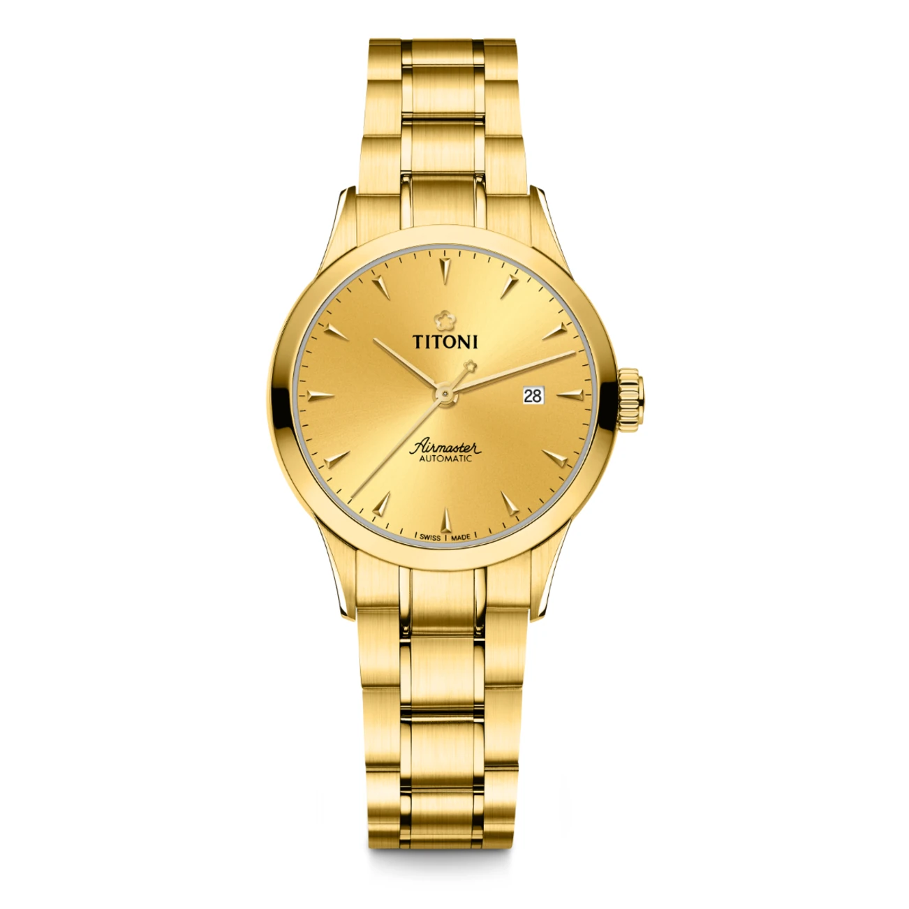 Titoni Airmaster Automatic, Yellow Gold Ladies Watch 23733G-651