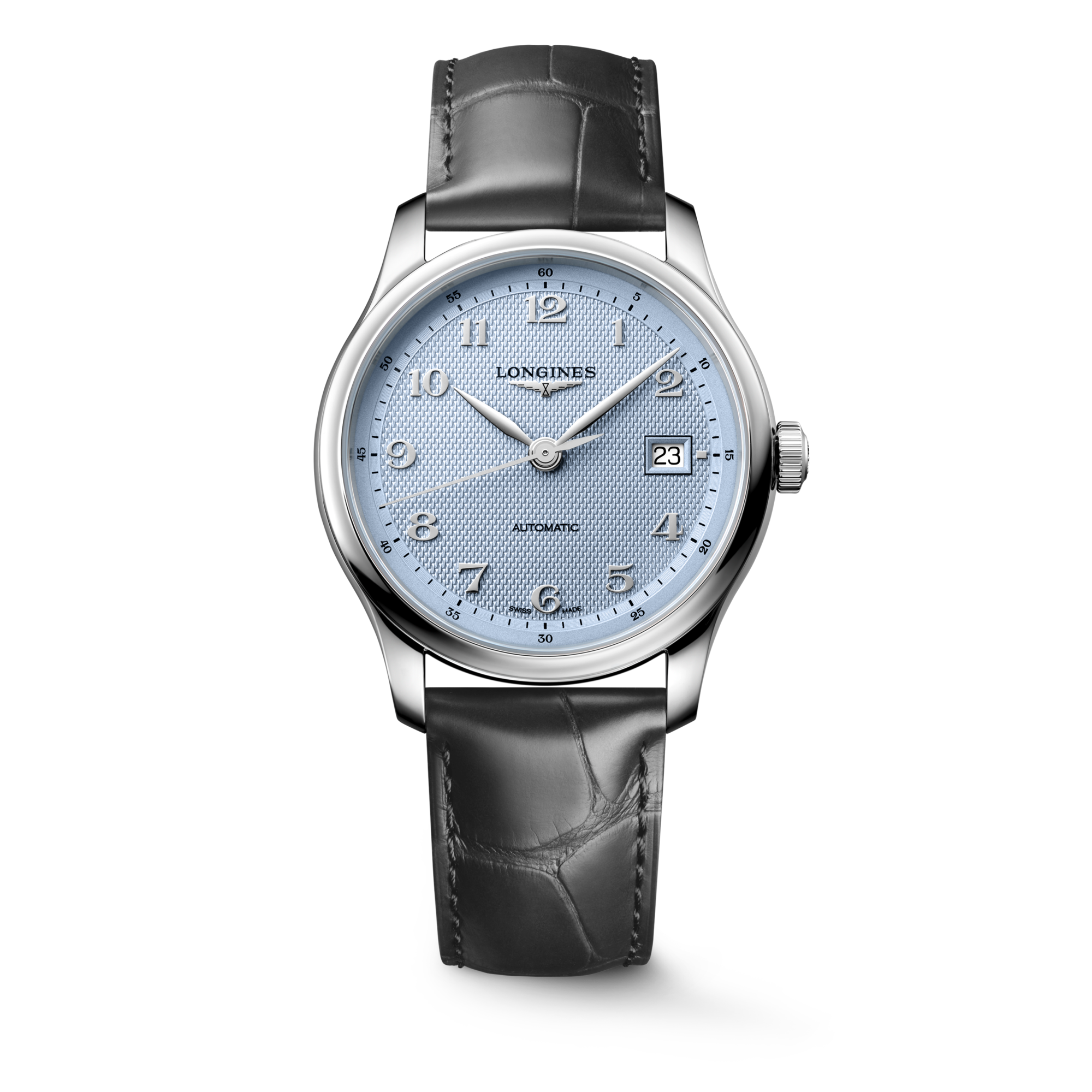 Longines Master Collection Mens Watch Light Blue Leather Strap 39mm L2.949.4.99.2