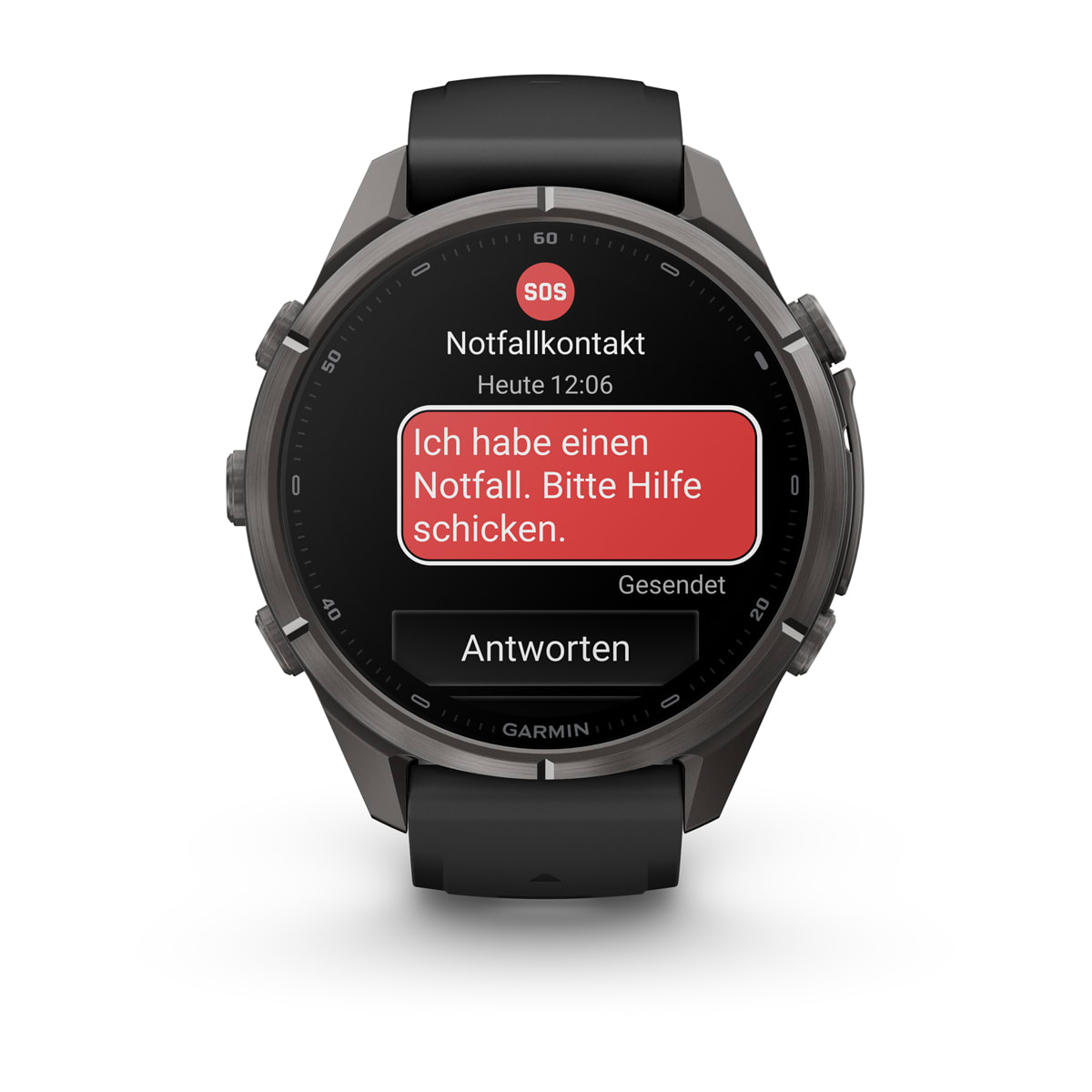 Garmin fēnix® 9 Pro inReach® - 43 mm AMOLED Sapphire Carbon Gray DLC Titanium with Black/Pebble Gray Silicone Band 010-04335-11