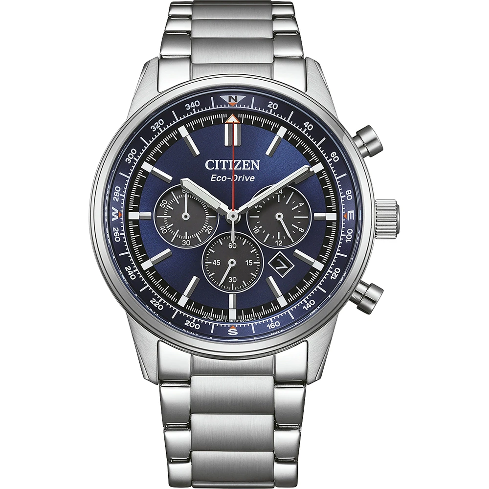 Citizen Eco-Drive Classic Chronograph Stainless Steel Blue, 42mm Men's Watch CA4720-52L