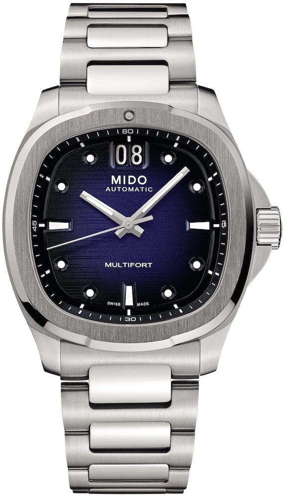 Mido Multifort TV Big Date men's watch M049.526.11.041.00 set with blue rubber strap