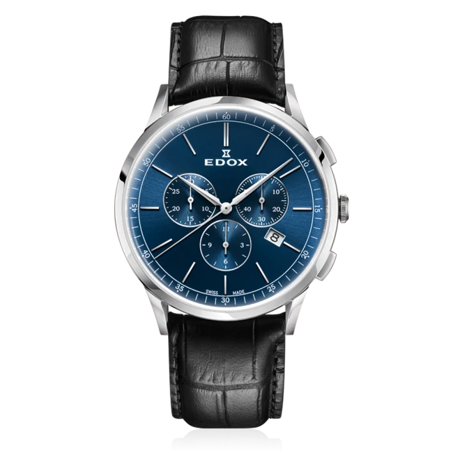 Edox Les Vauberts Chronograph Date Men's Watch 10236 3C BUIN