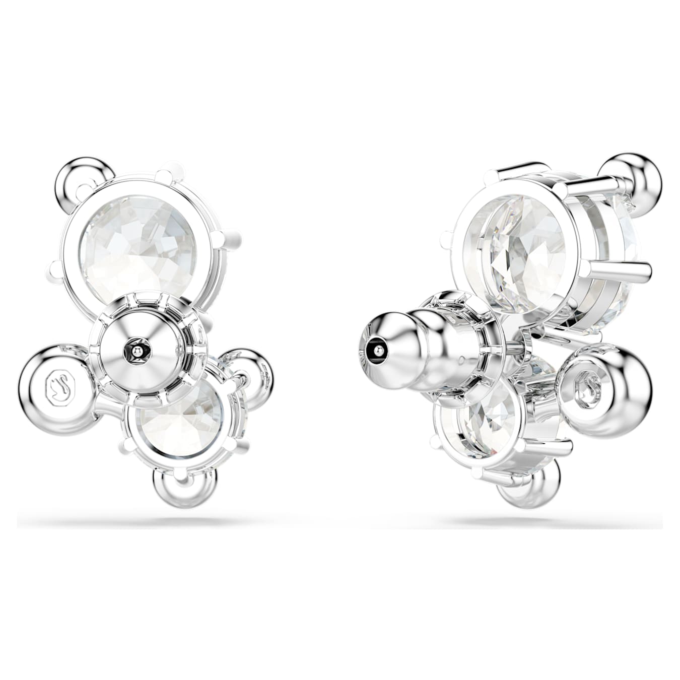 Swarovski Constella Ohrstecker, Rundschliff, Weiß, Rhodiniert