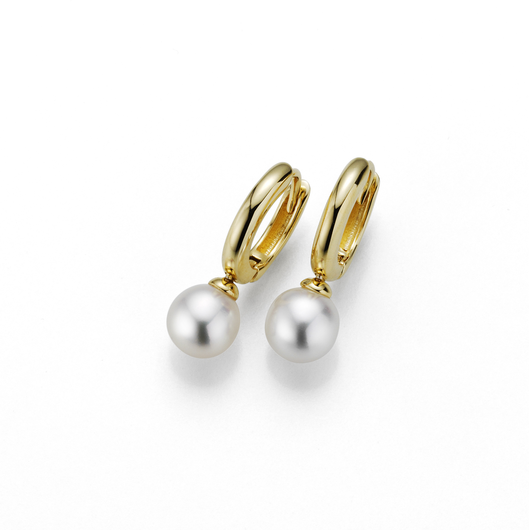 Adriana hoop earrings silver gold plated with freshwater pearls G7-90
