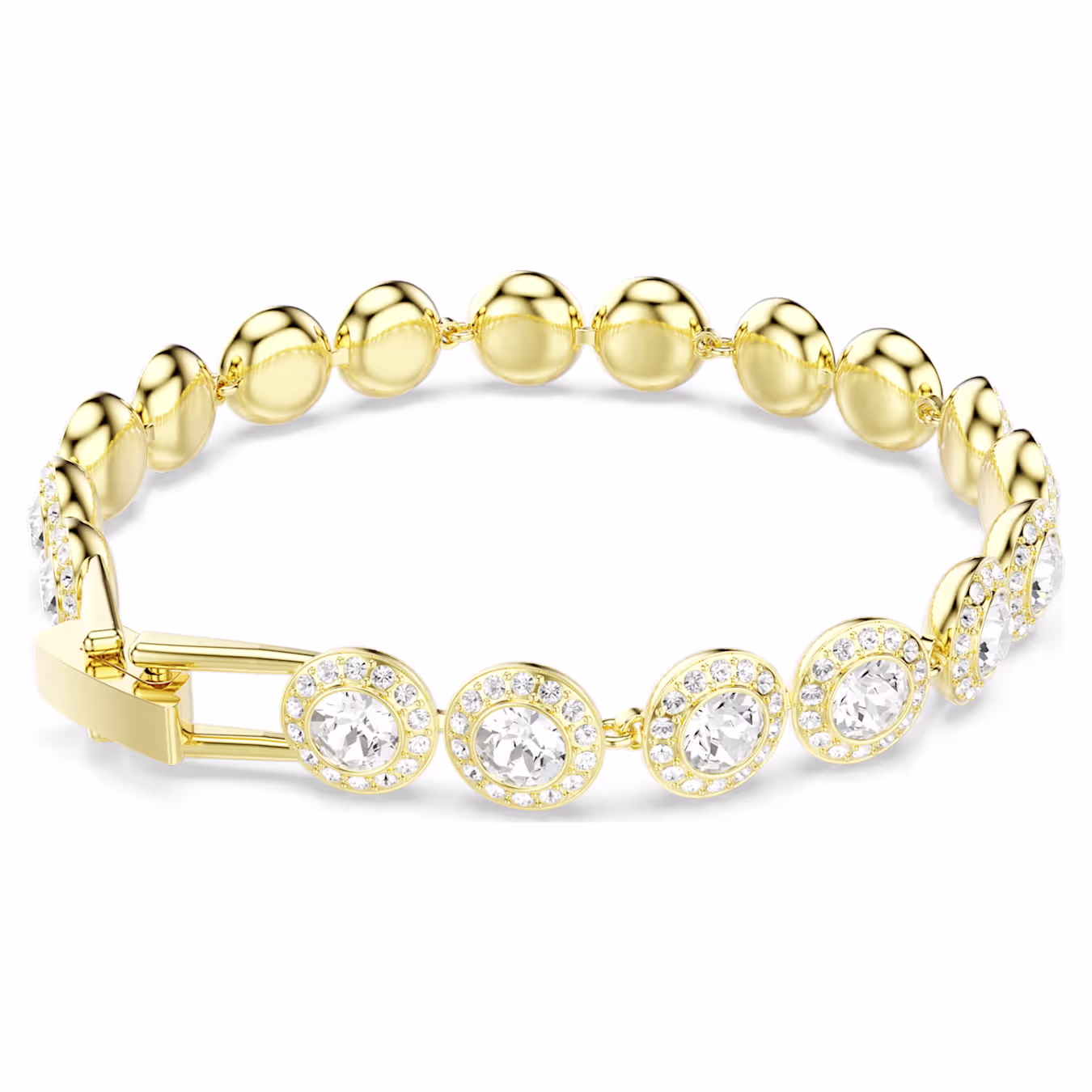 Swarovski Una Angelic Armband Rundschliff, Pavé, Mittel, Weiß, 18k vergoldet
