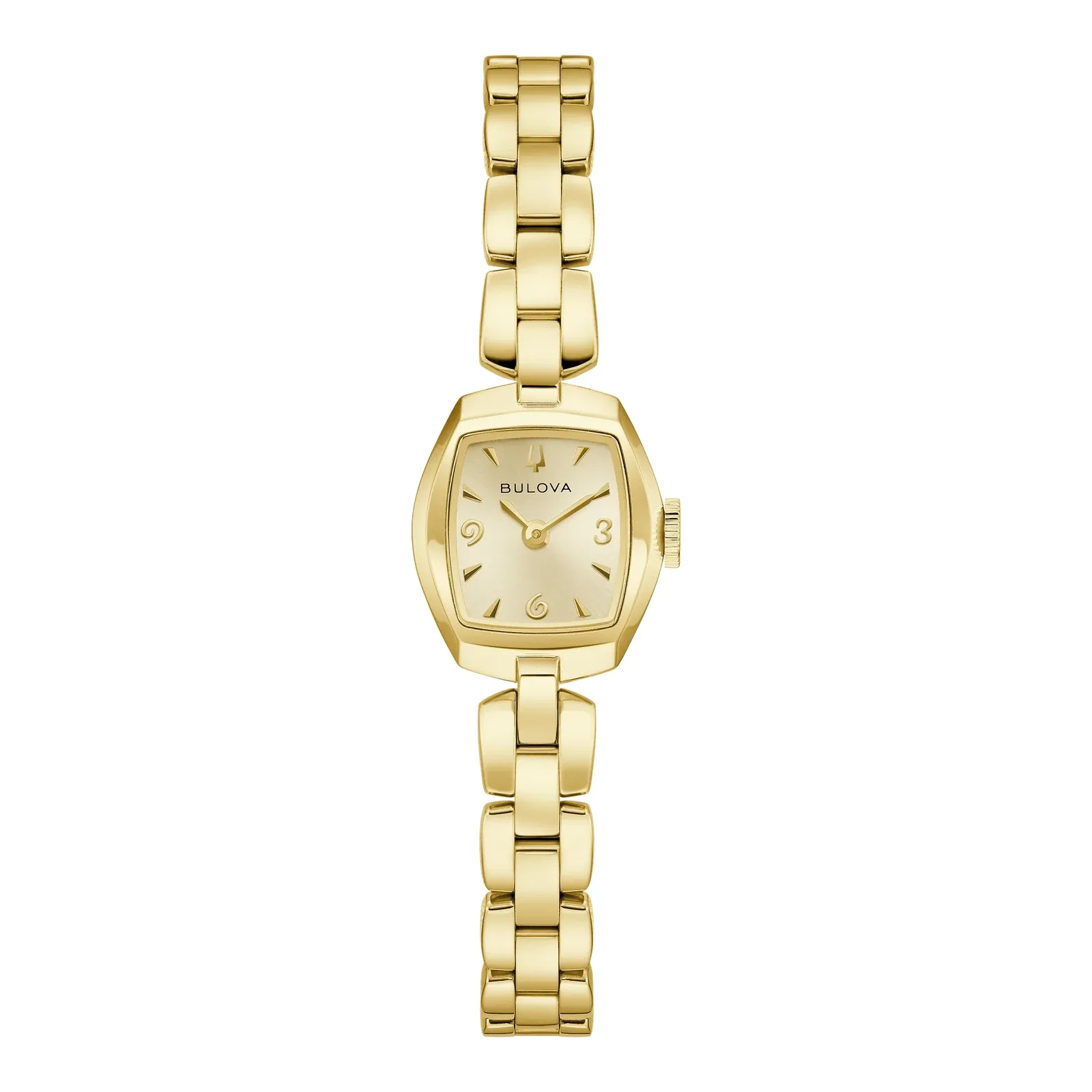 Bulova Goddess of Time Jackie Quartz Gold Tone Champagne Ladies Watch 97L201