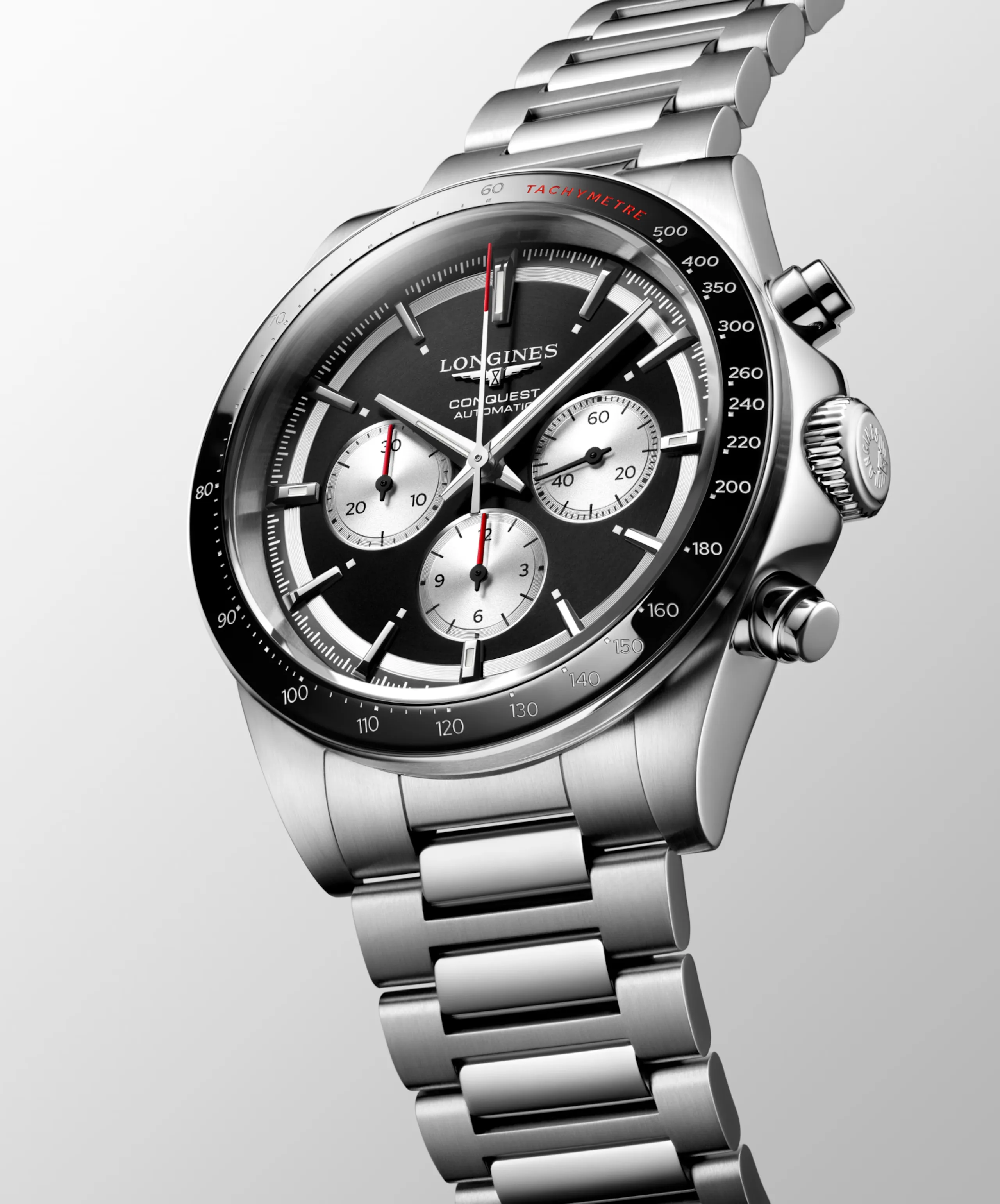 Longines CONQUEST CHRONOGRAPH Gold Stainless Steel Bracelet Men's Watch L3.835.4.52.6