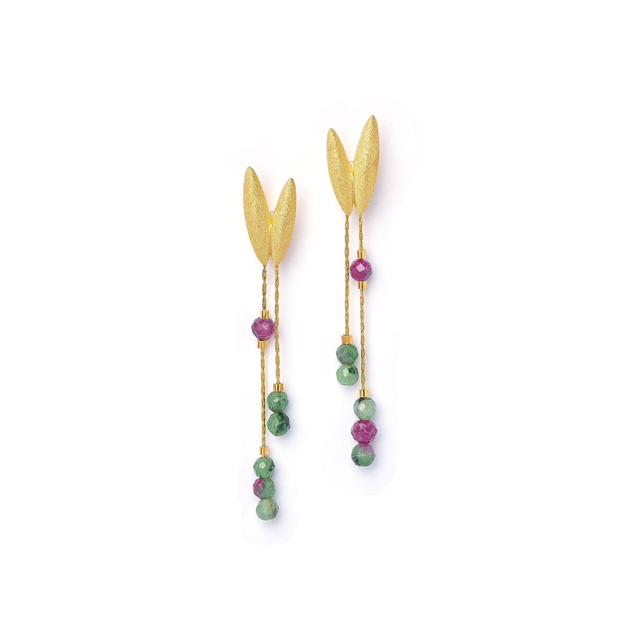 Bernd Wolf Venalis earrings ruby-zoisite 925 sterling silver