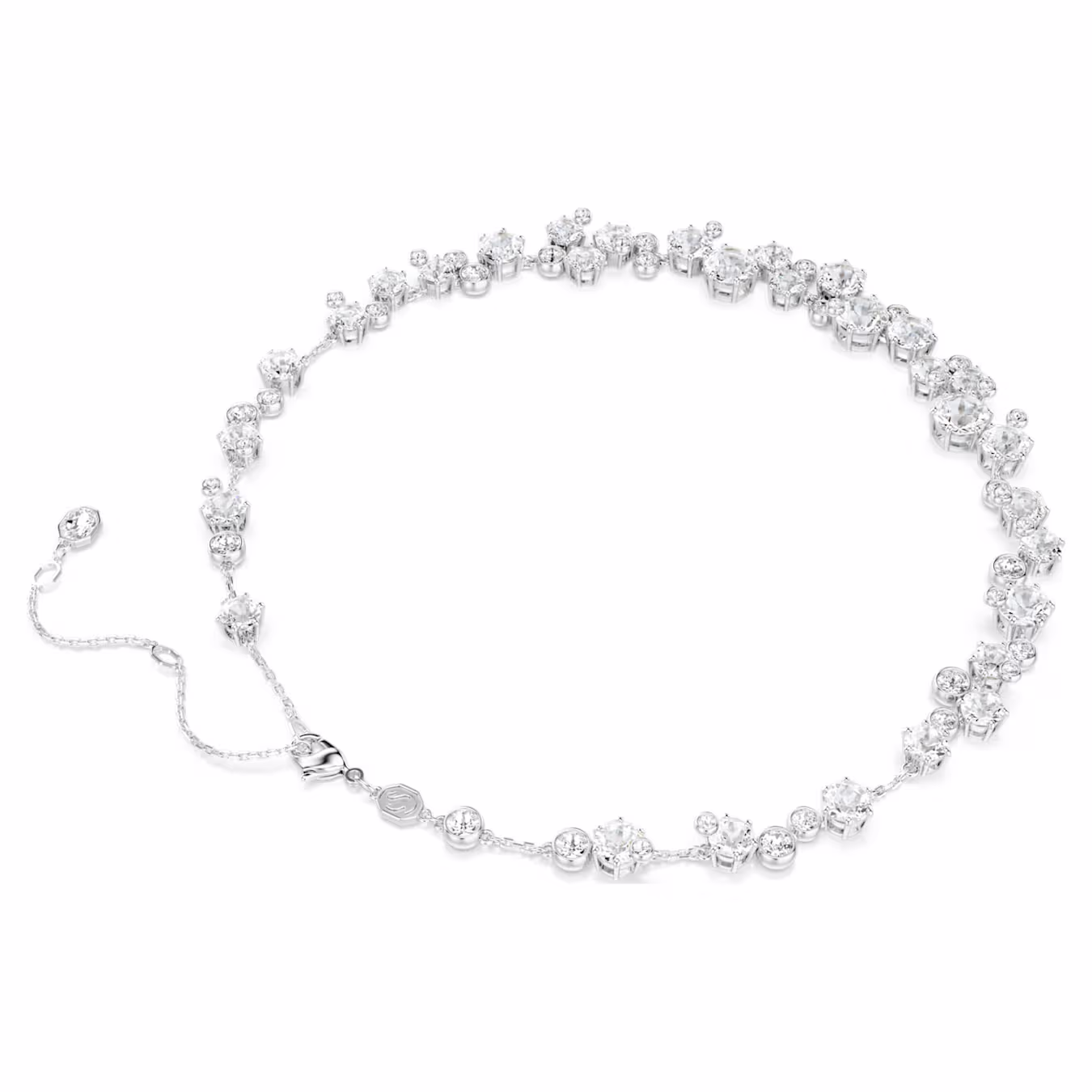 Swarovski Constella Halskette Rundschliff, Weiß, Rhodiniert