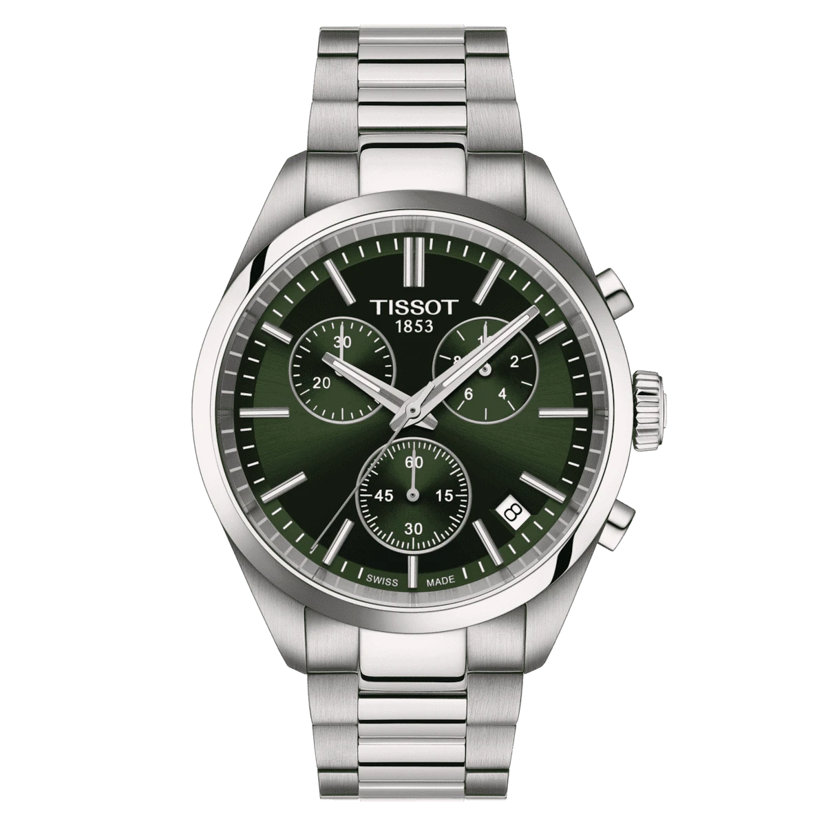 Tissot PR 100 Chronograph men's watch T150.417.11.091.00 set with black leather strap