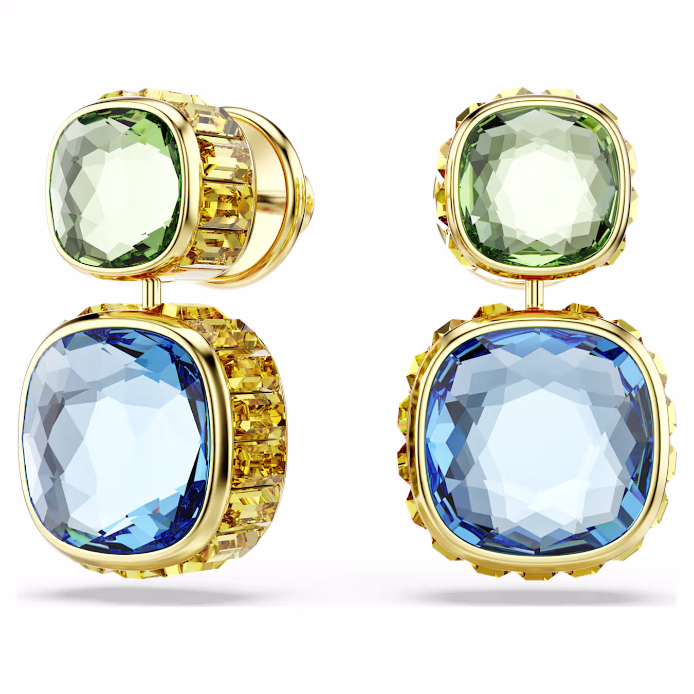 Swarovski Chroma Drop-Ohrhänger Kissenschliff, Mehrfarbig, 18k vergoldet