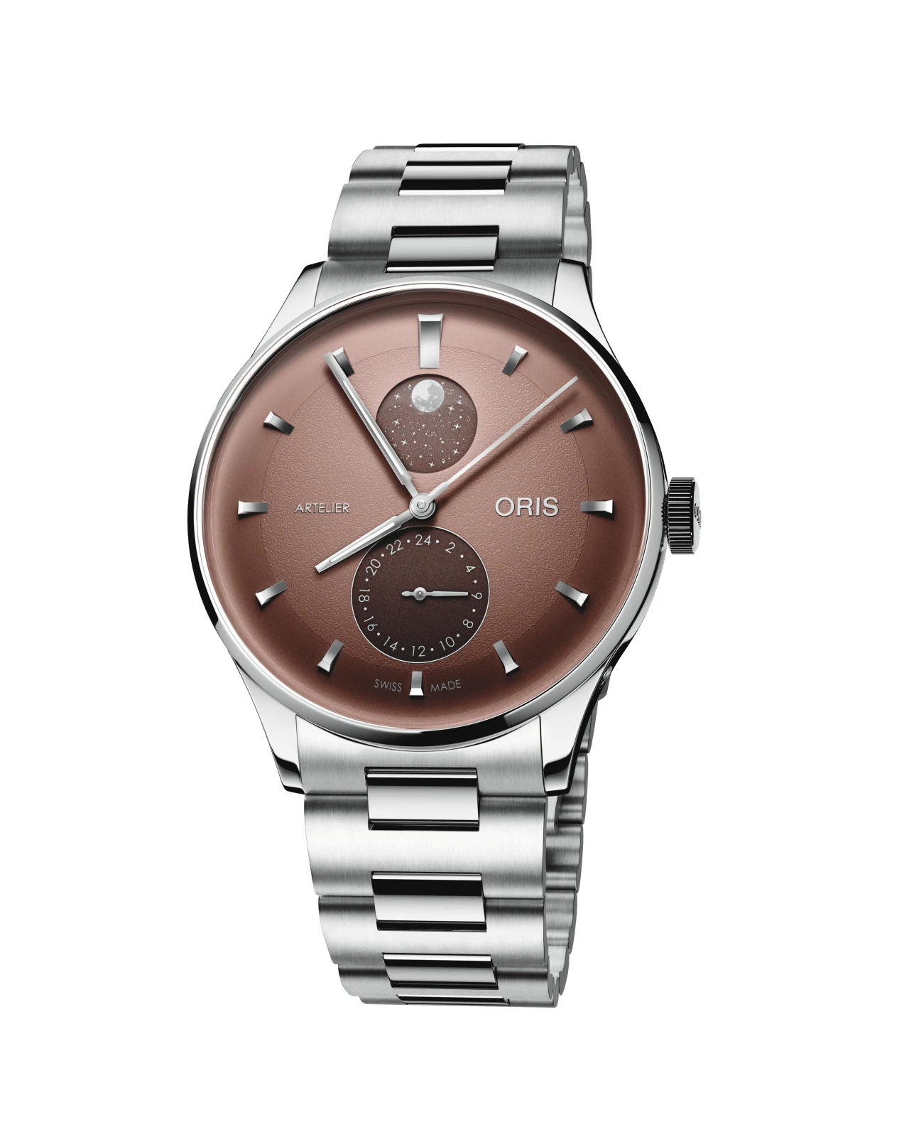 Oris Artelier Complication, 39.50 mm, stainless steel, brown men's watch 01 782 7811 4056-07 8 20 20