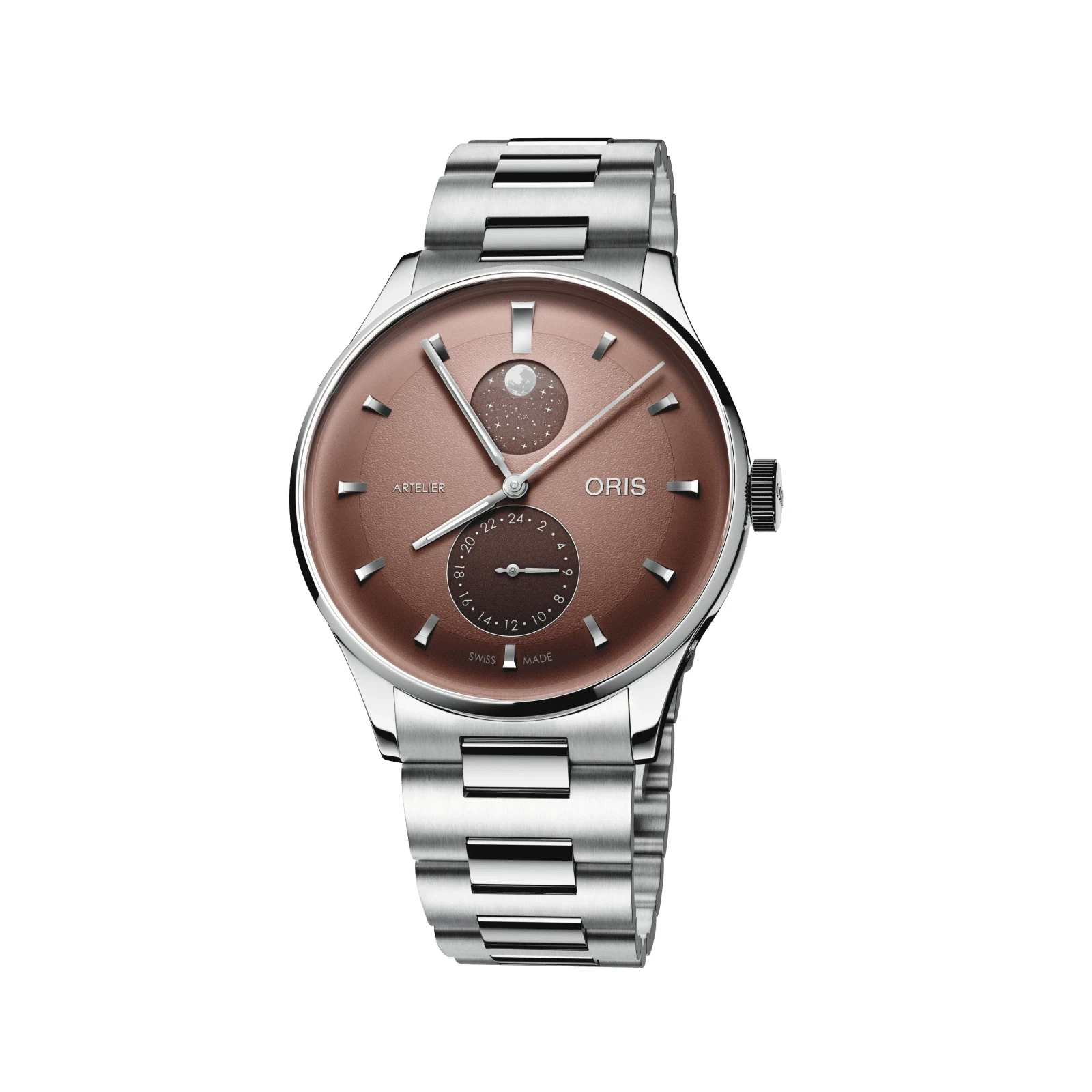 Oris Artelier Complication, 39.50 mm, stainless steel, brown men's watch 01 782 7811 4056-07 8 20 20