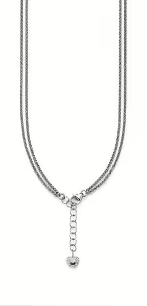 Adriana Double row necklace with 5 freshwater pearls and a zirconia stone S8
