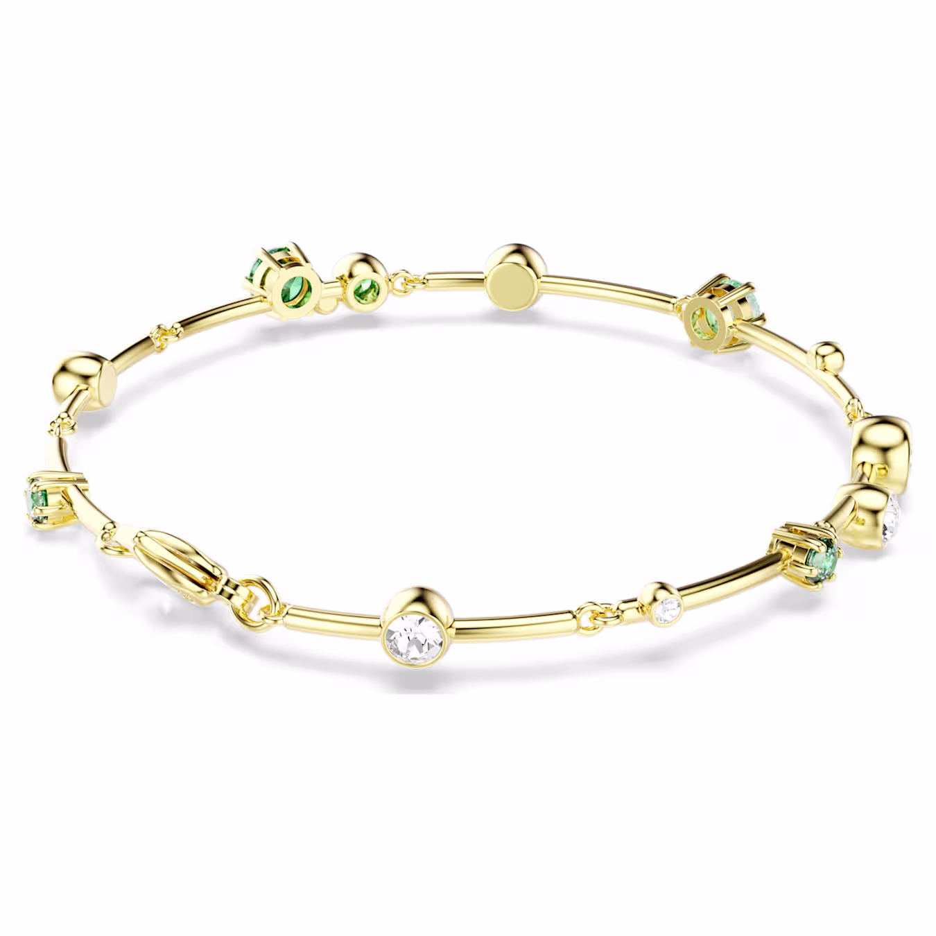 Swarovski Constella Bracelet, Various Cuts, Green, 18k Gold Plated