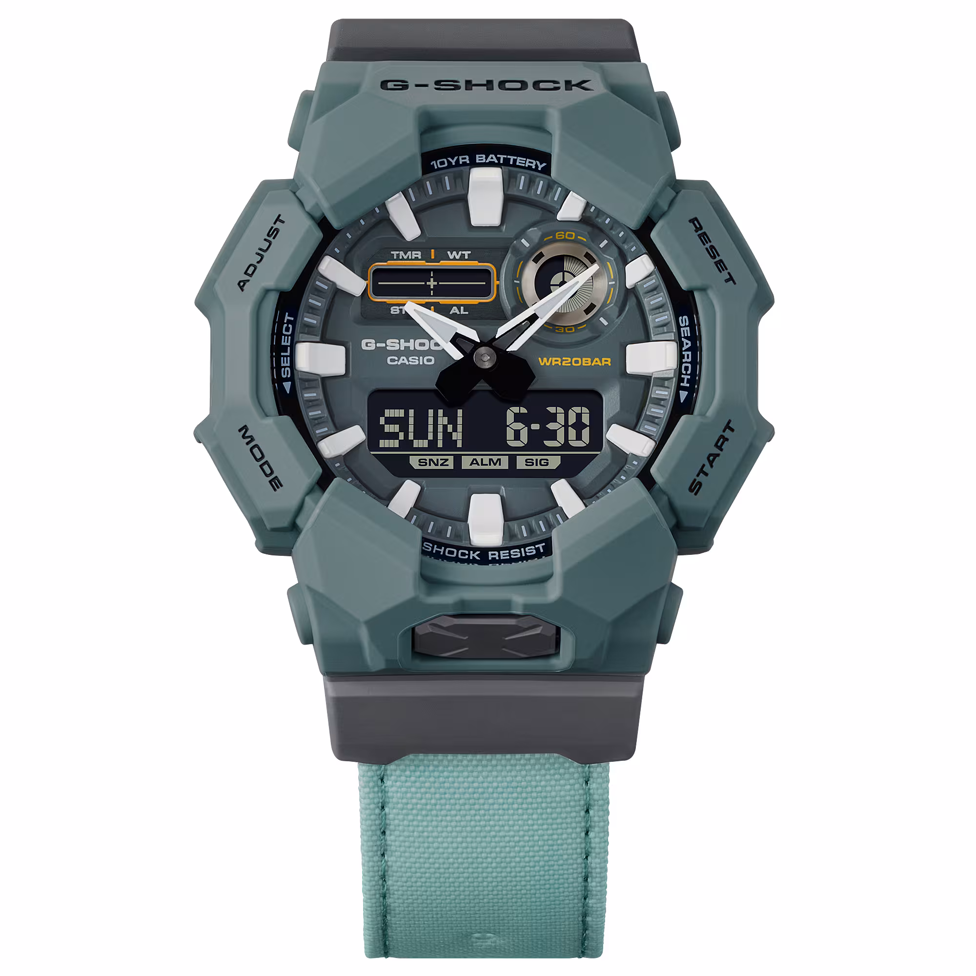 G-Shock Classic GA-010 Series, fabric strap, quartz movement, 51mm men's watch GA-010CE-2AER