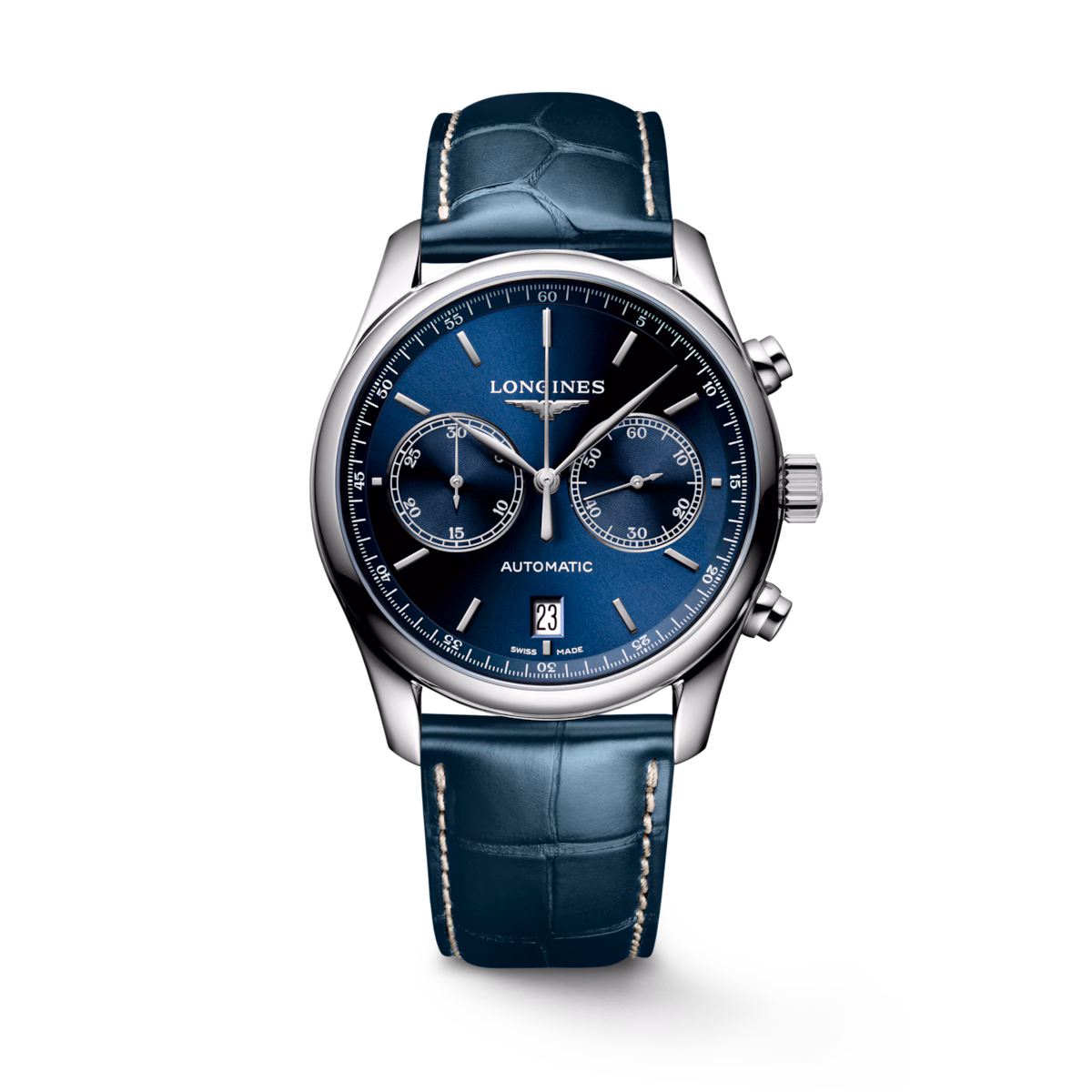 Longines Master Collection Chronograph Blue Leather Strap Men's Watch L2.629.4.92.0