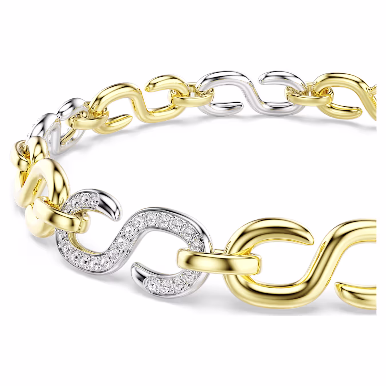 Swarovski Dextera bracelet, round cut, white, metal mix