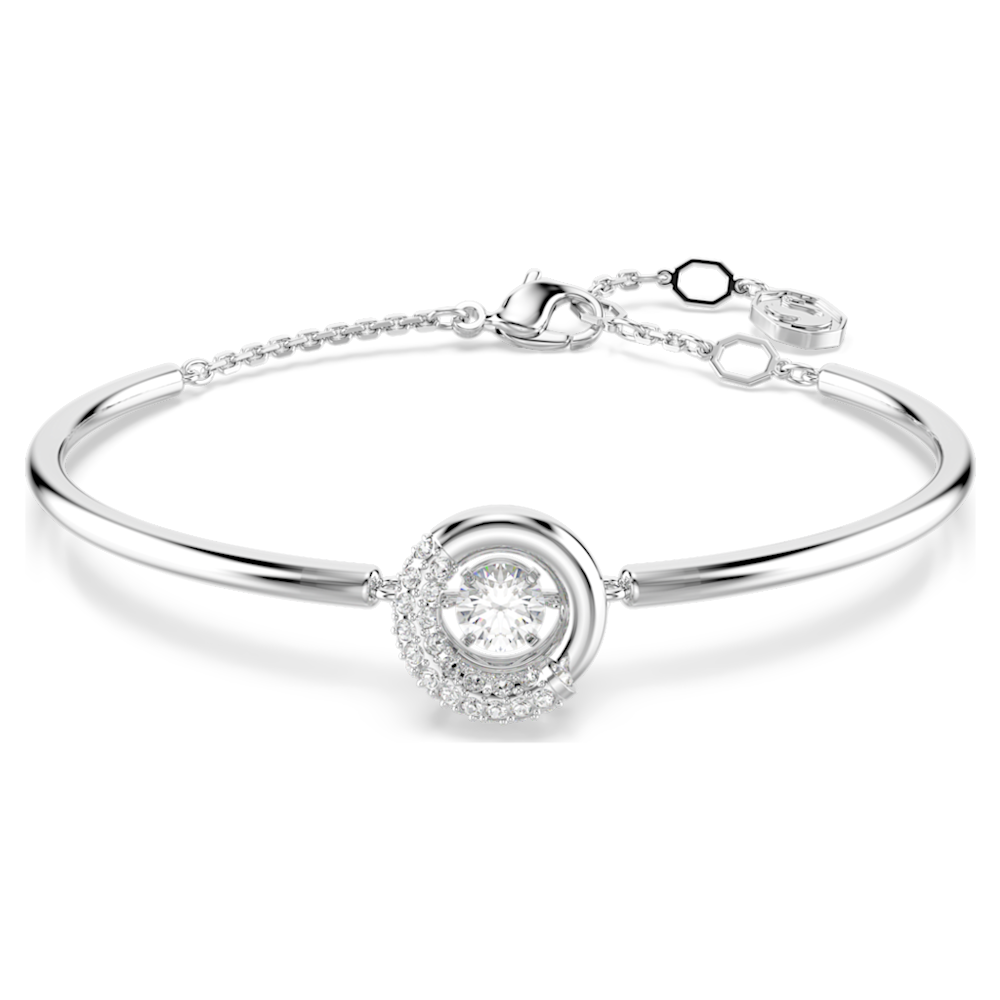 Swarovski Dextera Armreif, Rundschliff, Weiß, Rhodiniert 5733399