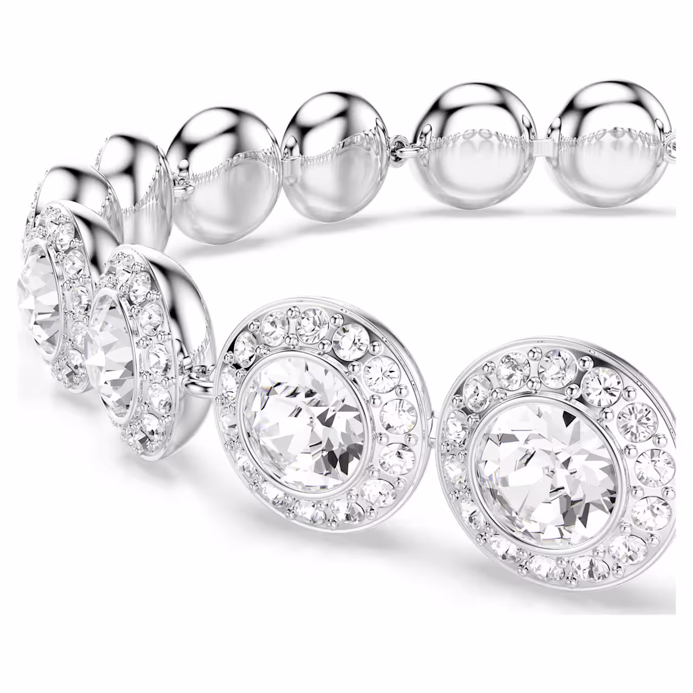 Swarovski Una Angelic bracelet, round cut, white, rhodium-plated