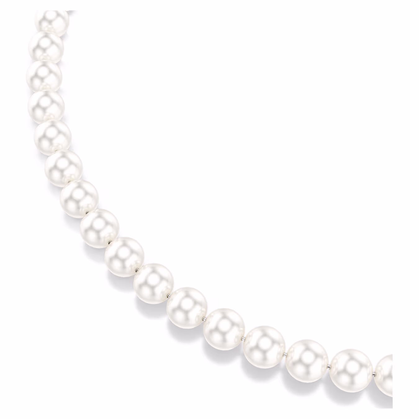 Swarovski Matrix Necklace Crystal Bead, White, Rhodium Plated
