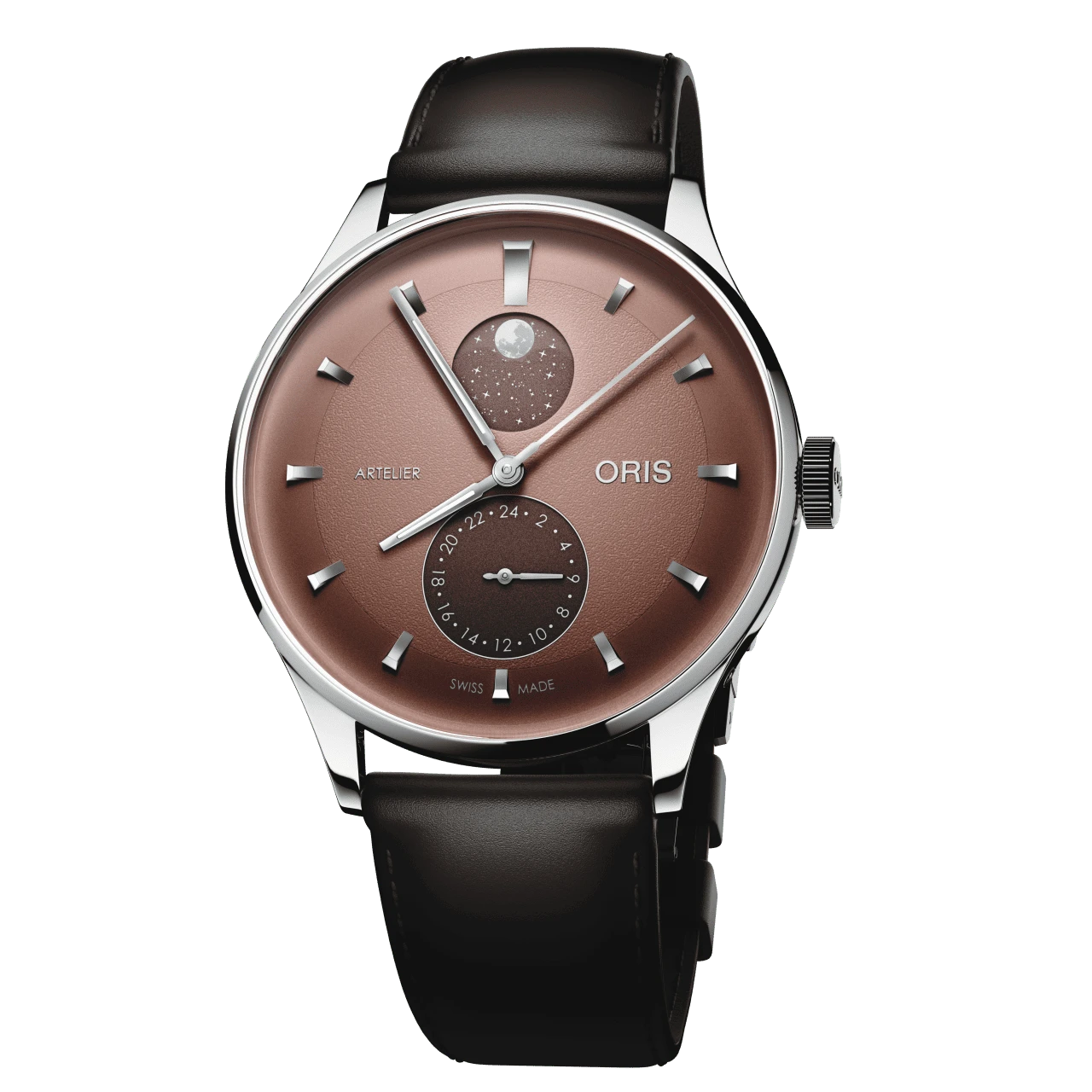 Oris Artelier Complication, 39.50 mm, leather strap, brown men's watch 01 782 7811 4056-07 6 ​​20 17FC