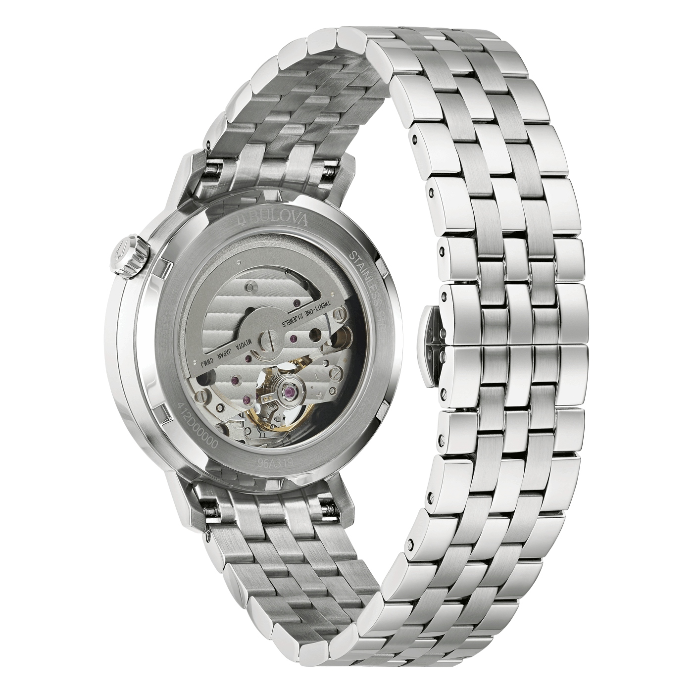 Bulova Aerojet Automatic 42-hour power reserve, stainless steel bracelet, green men's watch 96A319