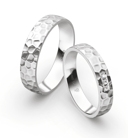 First Individual Love 3D White – Two pair of wedding rings Rauschmayer 72-04046 / 73-04046