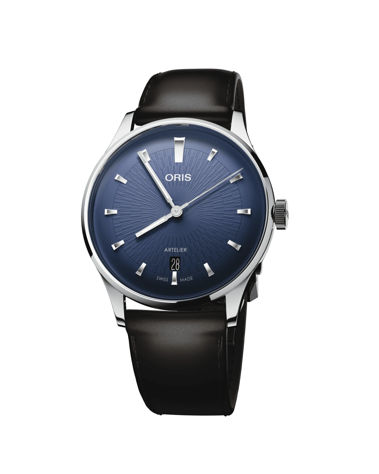 Oris Artelier Date, 38mm, leather strap, automatic, blue men's watch 01 733 7810 4055-07 6 ​​20 17FC