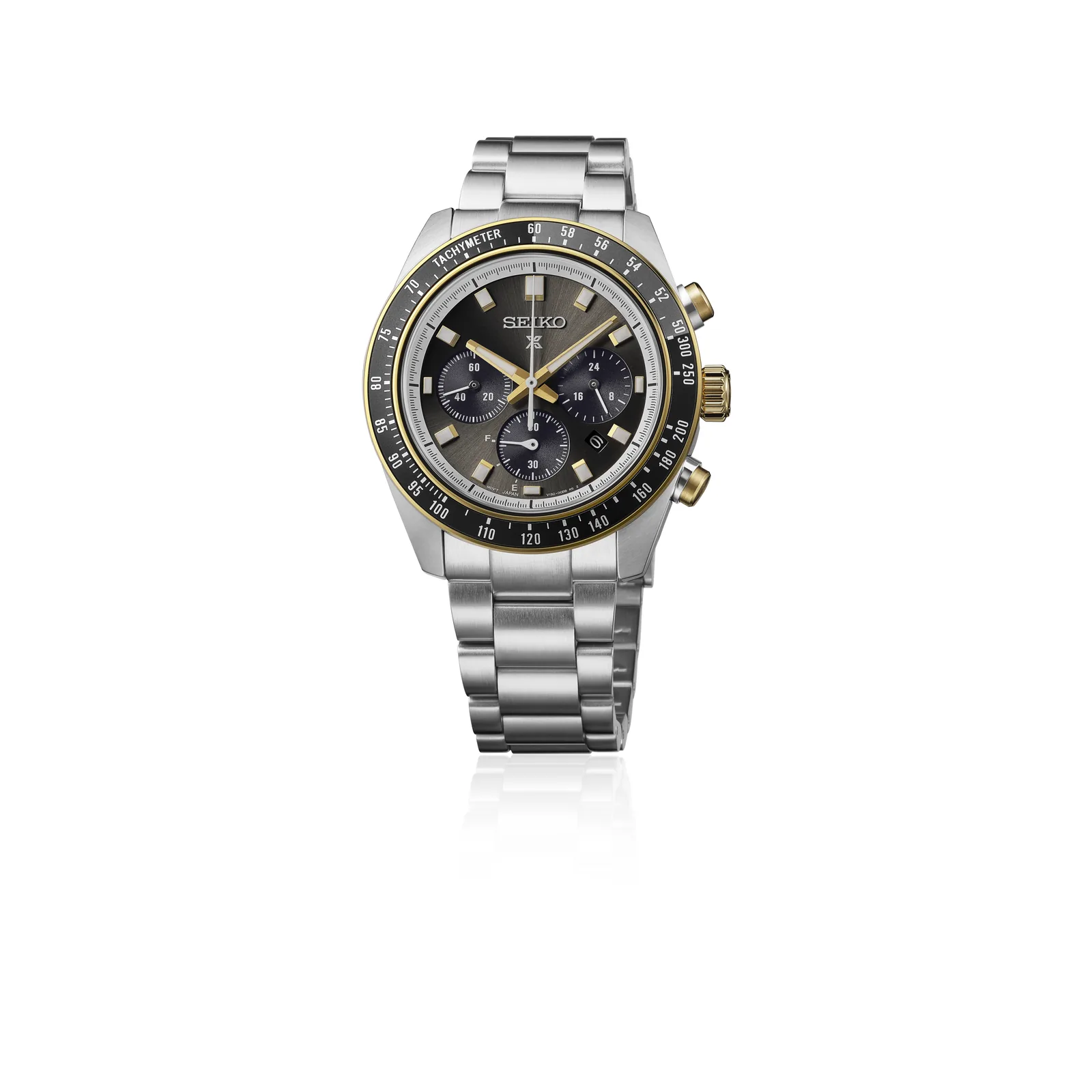 Seiko Prospex Speedtimer Solar Chronograph Champagne Fight Gold Mens Watch HBJ002P1