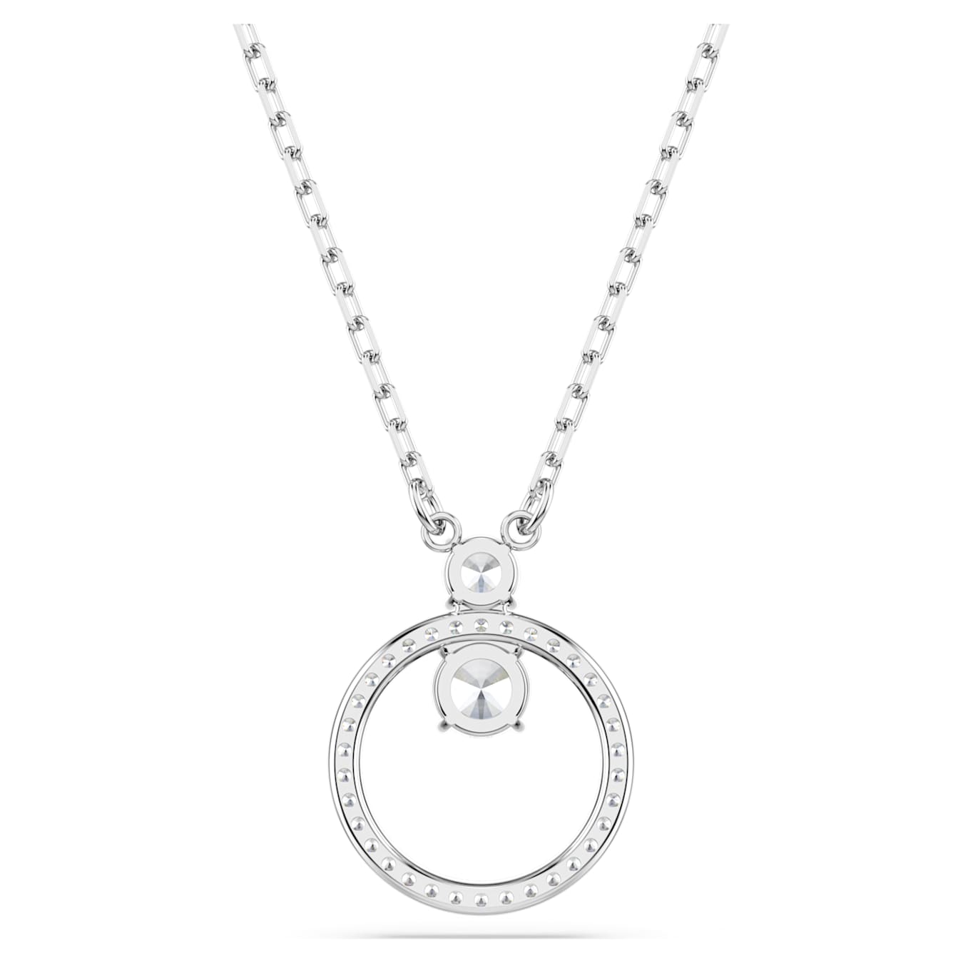 Swarovski Kette Constella Anhänger Pavé, Rundschliff, Weiß, Rhodiniert