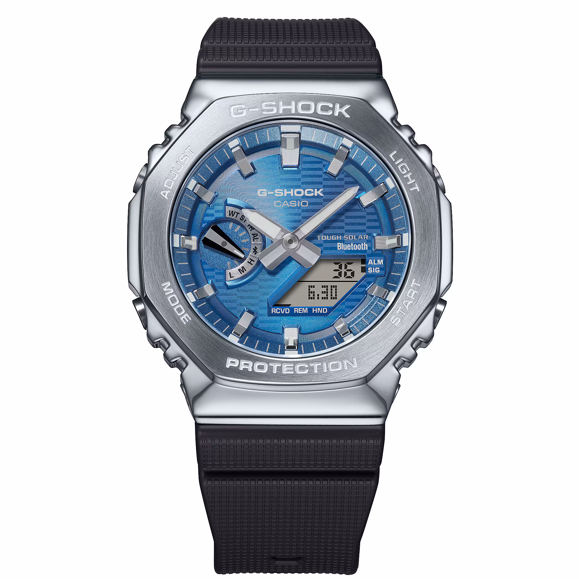 G-Shock G-Steel Protection Classic, silicone strap, solar, 44mm men's watch GBM-2100A-2BER