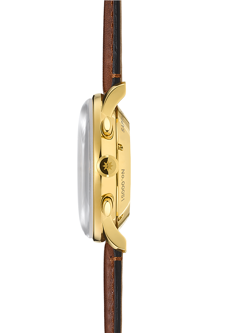 Junghans Meister Chronoscope, automatic movement, brown leather strap, men's watch 27/7620.02