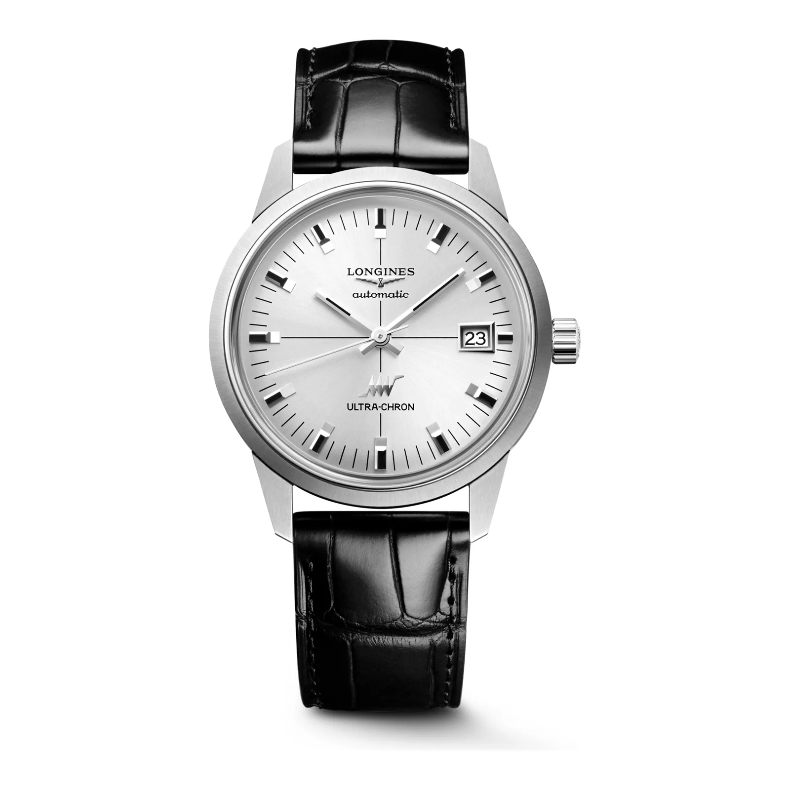 Longines Ultra-Chron Classic Silber schwarz leather strap 37 mm Men’s Watch L2.537.4.72.2