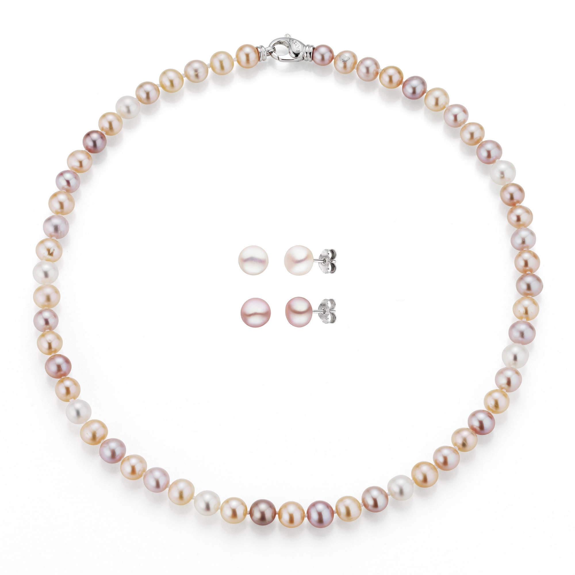 Adriana set of freshwater necklace multicolor and 2 pairs of stud earrings M200